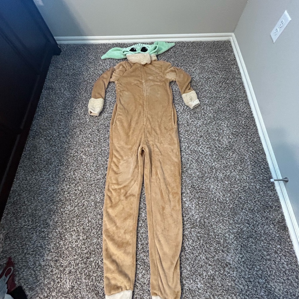 Tan Baby Yoda Onesie Pajamas
